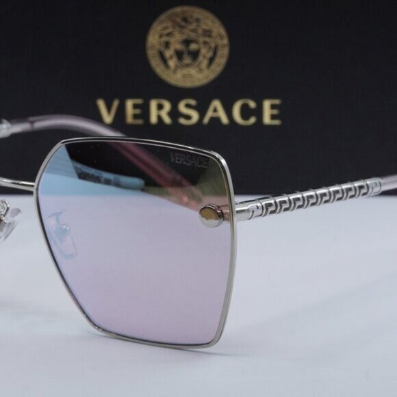 Versace VE2270D 10007V Square Sunglasses – Silver/Pink Mirror White main image 5